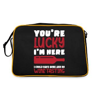 I'm Here I Could Have Gone And Do Wine Tasting - Retro Tasche - Schwarz/Gold - Hinten