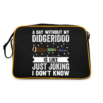 A Day Without My Didgeridoo - Retro Bag - black/gold - Back