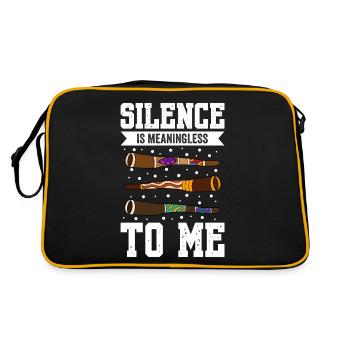 Funny Didgeridoo Silence Is Meaningless To Me - Retro Bag - black/gold - Back