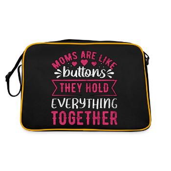 Moms Are Like Buttons They Hold Mother's Day - Retro Bag - black/gold - Back