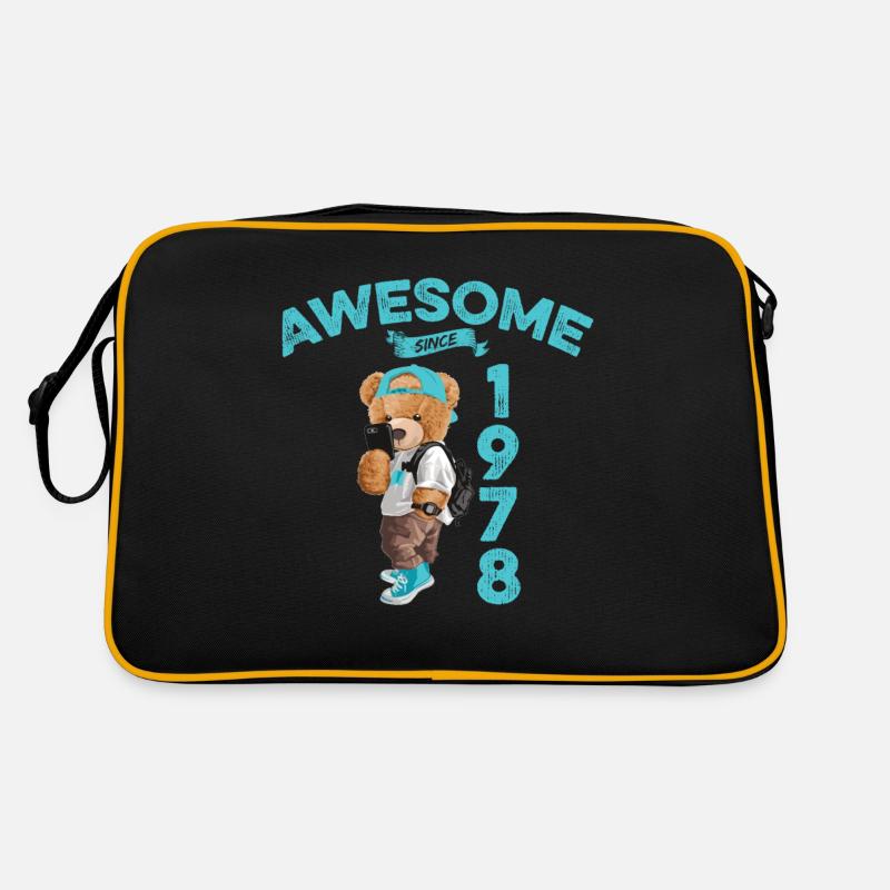 1978 Geburtstag Teddy Bär Awesome since - Retro Tasche - Schwarz/Gold