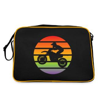 Moto Motocycliste Motocross Fan de moto - Sac Retro - noir/or - Dos