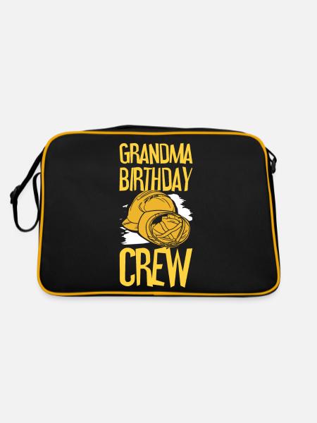 Grandma of the birthday team - Birthday building - Retro Bag - black/gold - Back