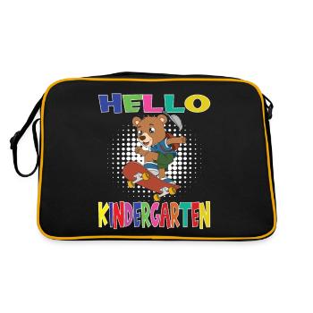Bonjour Kindergarten Skateboarding Bear - Sac Retro - noir/or - Dos