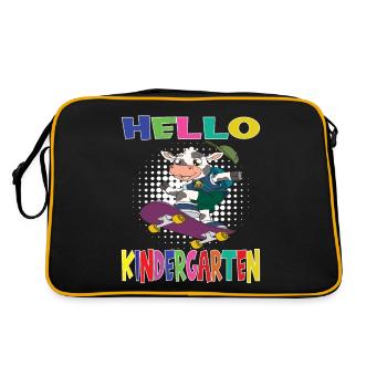 Bonjour Kindergarten Skateboard Cow - Sac Retro - noir/or - Dos