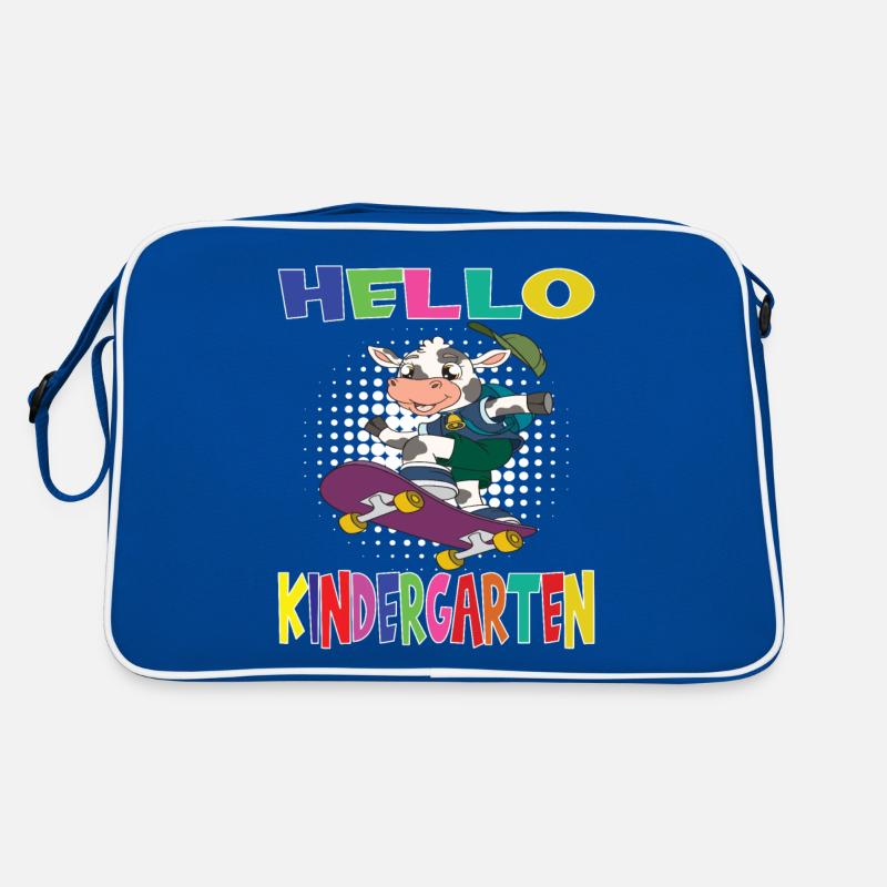 Hallo Kindergarten Skateboarding Kuh Retro Tasche