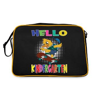 Bonjour Kindergarten Skateboard Duck - Sac Retro - noir/or - Dos