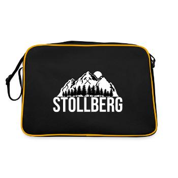 Stollberg Erzgebirge - Retro Tasche - Schwarz/Gold - Hinten