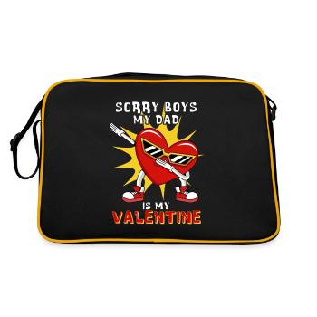 Sorry Boys My Dad Is My Valentine Father - Retro Bag - black/gold - Back