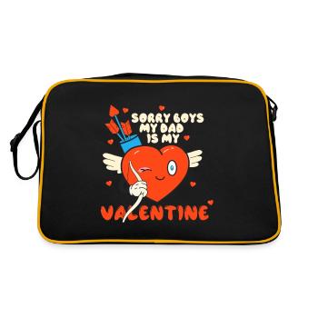 Sorry Boys My Dad Is My Valentine Father - Retro Bag - black/gold - Back