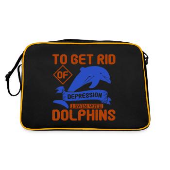 TO GET RID OF DEPRESSION DOLPHINS - Retro Bag - black/gold - Back