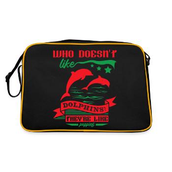 WHO DOES NOT LIK DOLPHINS - Retro Bag - black/gold - Back