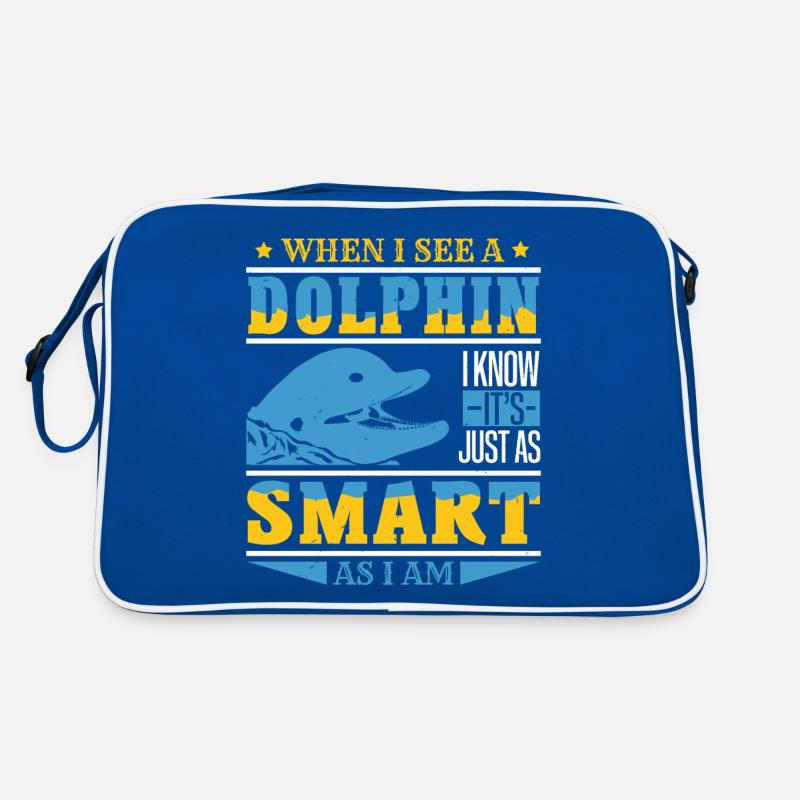 WHEN I SEE A DOLPHINS SMART AS I AM Retro Bag