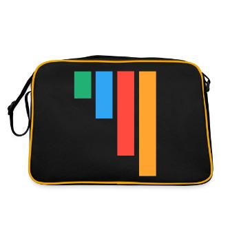 4 Streifen - Retro Tasche - Schwarz/Gold - Hinten