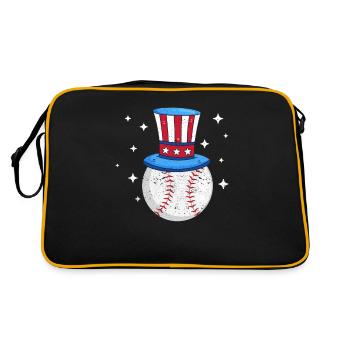 Baseballspieler Trainer 4. Juli US Patriotische - Retro Tasche - Schwarz/Gold - Hinten