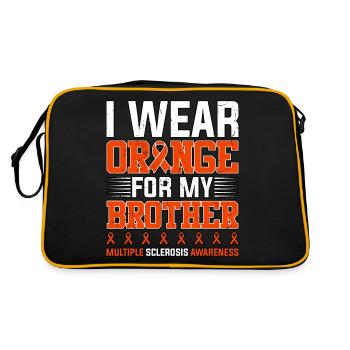 Je porte de l’orange pour la sclérose en plaques de mon frère - Sac Retro - noir/or - Dos