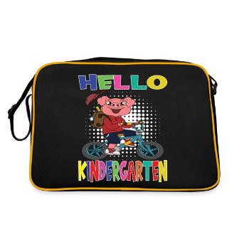 Kindergarten Child Kindergarten Gift - Retro Bag - black/gold - Back