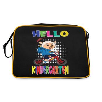 Kindergarten Child Kindergarten Gift - Retro Bag - black/gold - Back