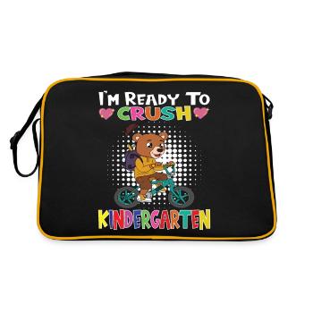 Kindergarten Child Kindergarten Gift - Retro Bag - black/gold - Back