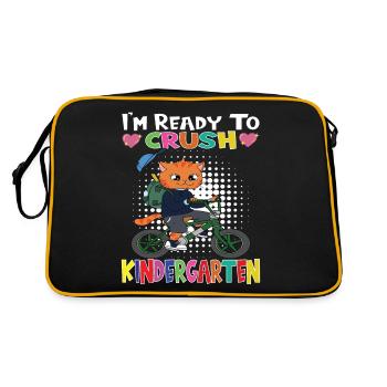 Kindergarten Child Kindergarten Gift - Retro Bag - black/gold - Back