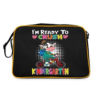 Kindergarten Child Kindergarten Gift - Retro Bag - black/gold - Back
