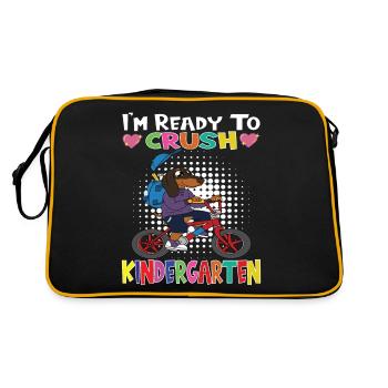 Kindergarten Child Kindergarten Gift - Retro Bag - black/gold - Back