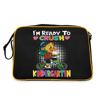 Kindergarten Child Kindergarten Gift - Retro Bag - black/gold - Back