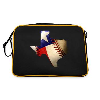 Texas Baseball Lover Carte du drapeau de l’État du Texas - Sac Retro - noir/or - Dos