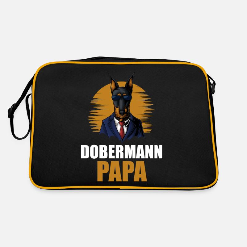 Chien Doberman Papa Sac Retro