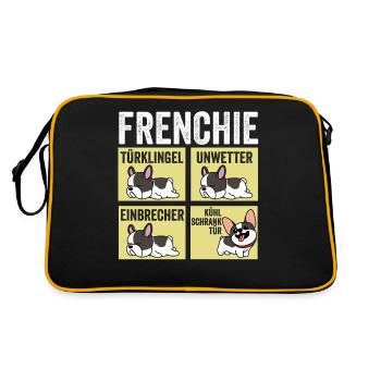 Chien Frenchie - Sac Retro - noir/or - Dos