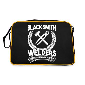 Blacksmith Because Welders Need Heroes Too Gift - Retro Bag - black/gold - Back