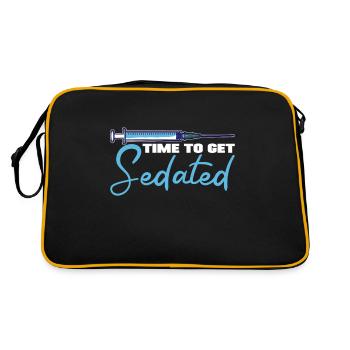 Anesthesia Time To Get Sedated Funny Gift Idea - Retro Bag - black/gold - Back