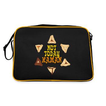 Not Today Haman Purim Judentum - Retro Tasche - Schwarz/Gold - Hinten