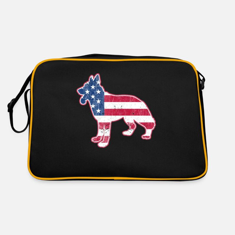 Deutscher Schäferhund 4. Juli Hundeliebhaber Retro Tasche