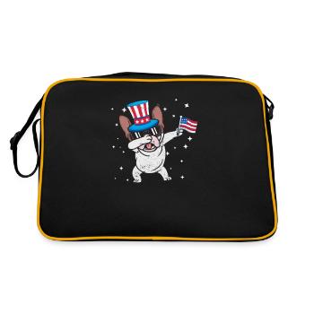 Dabbing Bouledogue Français 4 Juillet Patriote - Sac Retro - noir/or - Dos