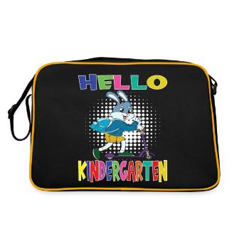 Hello Kindergarten Rabbit With Scooter - Retro Bag - black/gold - Back
