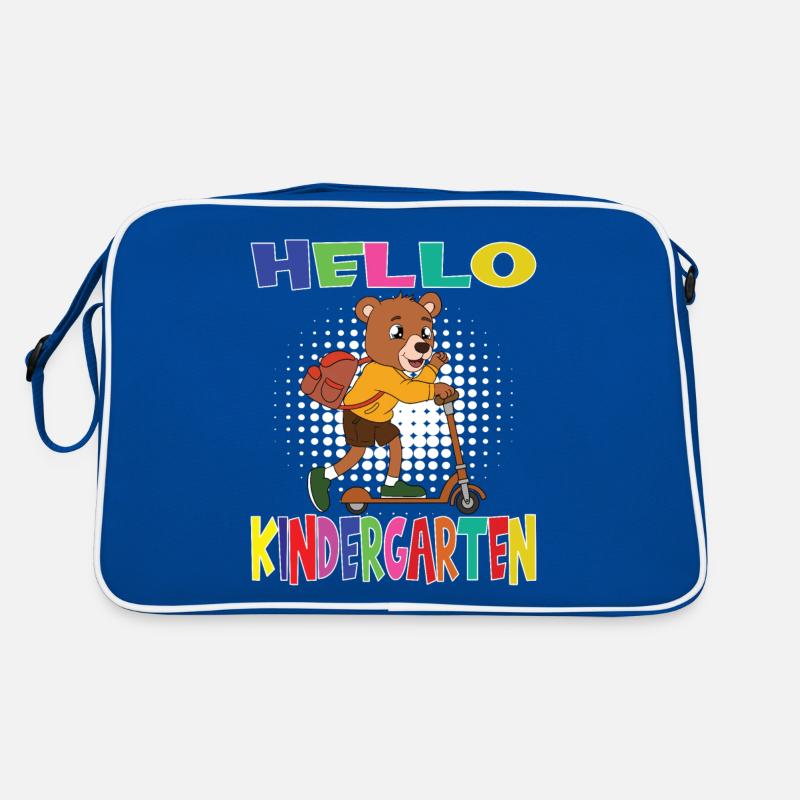 Hello Kindergarten Bear With Scooter Retro Bag