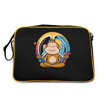Hippie Monkey Peace Sign Yoga Cool Ape Funny - Sac Retro - noir/or - Dos