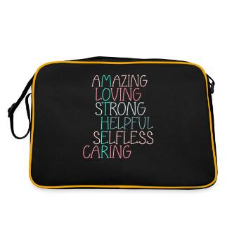 Mother's Day Sweet Quotes - Mother Acronym - Retro Bag - black/gold - Back