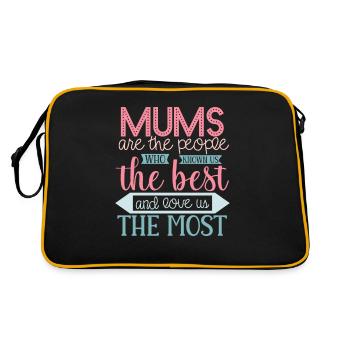 Familienliebe Mutterliebe - Muttertag - Retro Tasche - Schwarz/Gold - Hinten