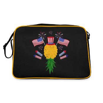 Upside Down Pineapple Swinger Power 4 juillet Drapeau américain - Sac Retro - noir/or - Dos