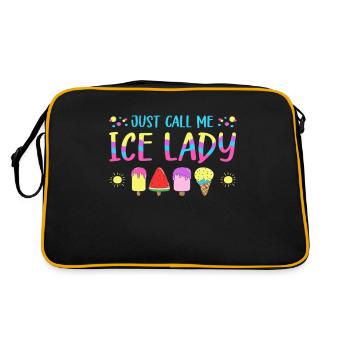 Just Call Me Ice Lady Women Gelato Frozen Dessert - Retro Tasche - Schwarz/Gold - Hinten