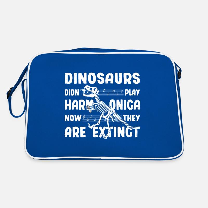 Funny Harmonica Dinosaur Joke Harmonicist Gift Retro Tasche