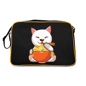 Ramen Eater Cat Lovers Animal Cat Whisperer - Sac Retro - noir/or - Dos