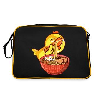 Amateurs d’oiseaux ornithologiques mangeurs de ramen - Sac Retro - noir/or - Dos