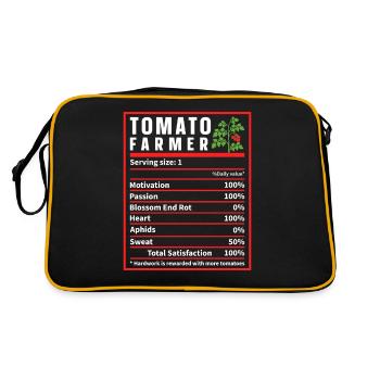Tomato Farmer Nutrition Facts, Drôle de tomate - Sac Retro - noir/or - Dos