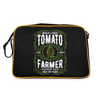 Worlds Finest Tomato Farmer, Funny Tomato - Sac Retro - noir/or - Dos