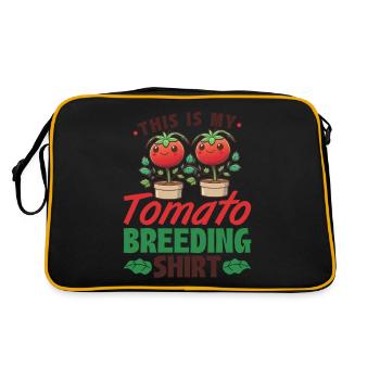 Tomato Plant Breeding Shirt, Funny Tomato - Retro Tasche - Schwarz/Gold - Hinten