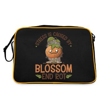 Tomato Plant Blossom End Rot Quote, Funny Tomato - Retro Tasche - Schwarz/Gold - Hinten