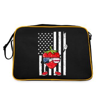 Drôle de fraise Cool Dabbing Patriotic Summer - Sac Retro - noir/or - Dos